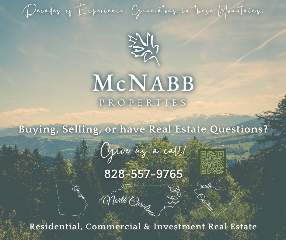 McNabb Properties: Decades of Experience. Generations in These Mountains. We love sharing about our community. Let us know how we can help you with your real estate questions too!